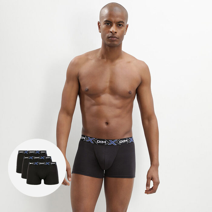 DIM Men's Ecodim Comfortable Stretch Cotton Black Boxers, M (Pack