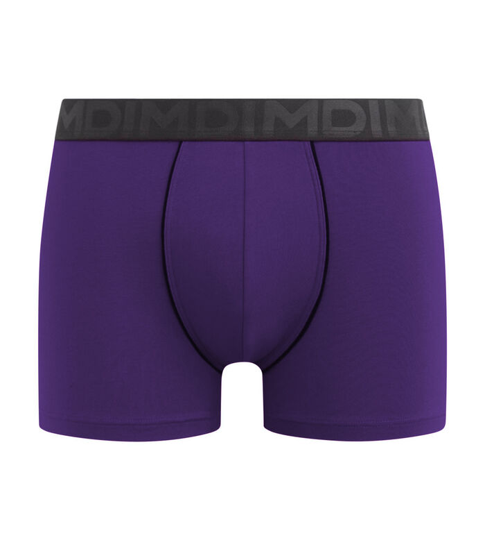 Men's Violet modal cotton boxers with contrasting waistband Dim Classic, , DIM