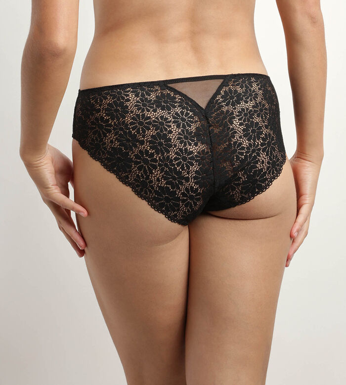 Women's briefs in tulle and floral lace in Black Generous Limited Edition, , DIM