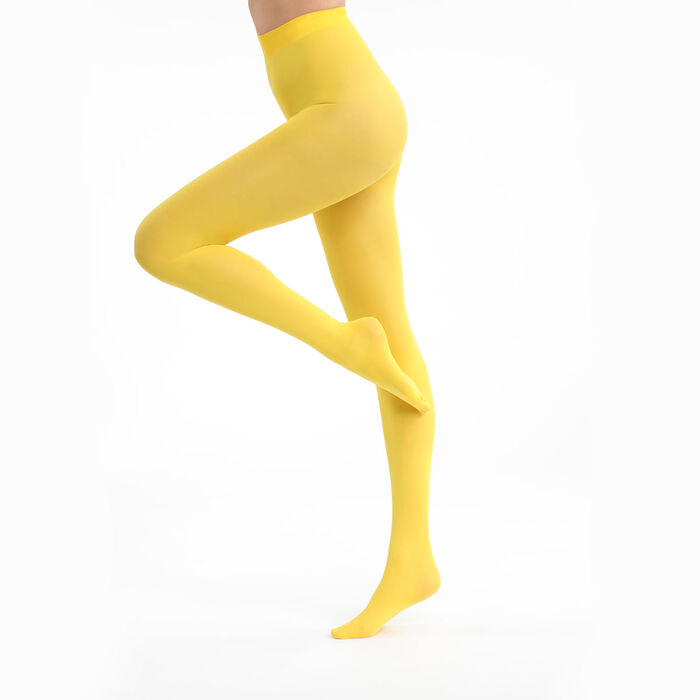 Dim StyleWomen's opaque velvety tights Lemon Yellow, , DIM
