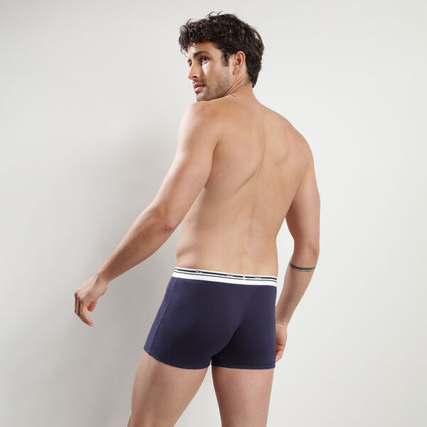 Pack of 3 men's Classic Colours stretch cotton boxers in Blue and Grey