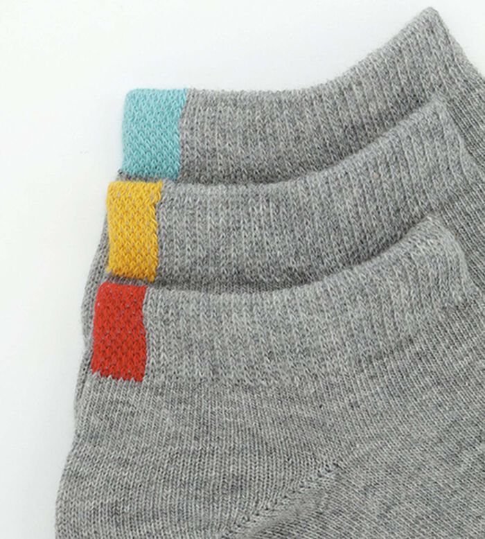 5er-Pack kurze Kindersocken aus Baumwolle grau meliert/farbig markiert - EcoDIM , , DIM