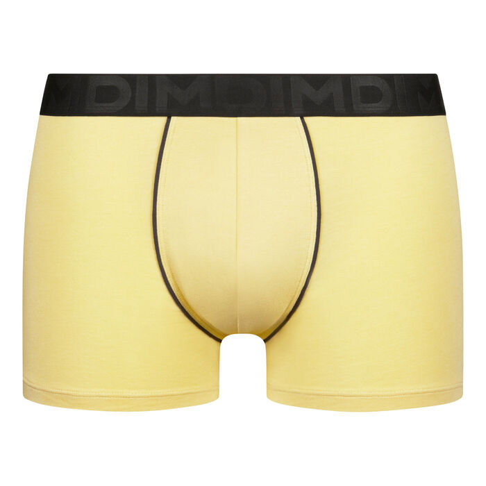 Dim Classic men's yellow modal cotton boxer with black waistband, , DIM