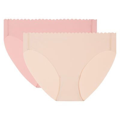 2 pack briefs porcelain pink and creamy beige Body Touch Microfiber, , DIM