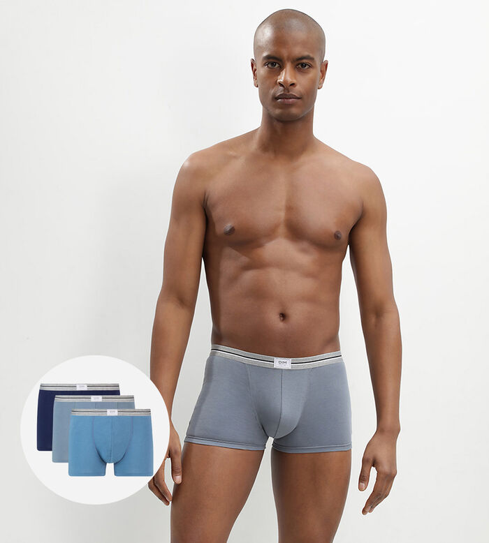 Ultra Resist 3 pack resistant stretch cotton trunks in black and steel grey, , DIM