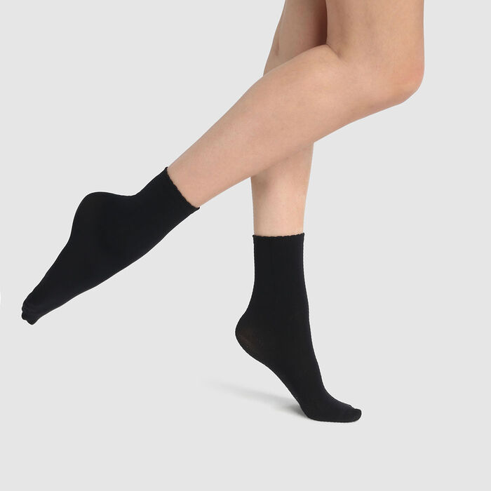 Opaque Sensational 70D opaque black microfibre ankle socks, , DIM