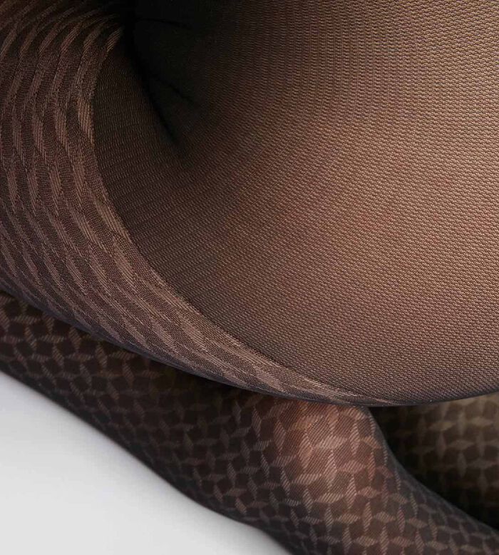 Pantis de mujer en gasa transparente con estampado gráfico Negro Dim Style, , DIM