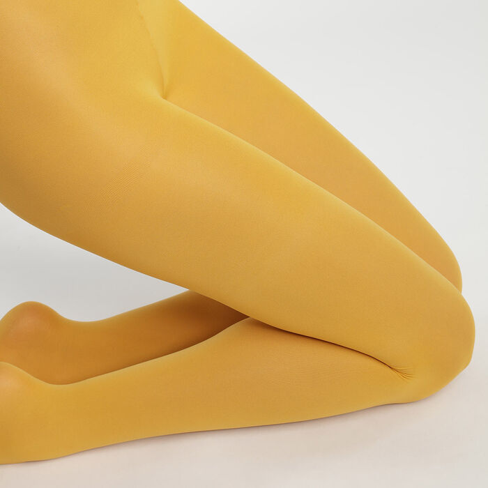 Women's 40d Sunflower Yellow opaque Dim Style tights with a velvet effect, , DIM