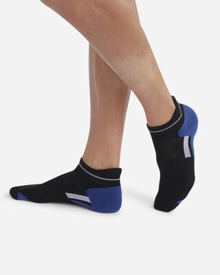 Pack of 2 pairs of medium impact men's ankle socks Black Dim Sport, , DIM