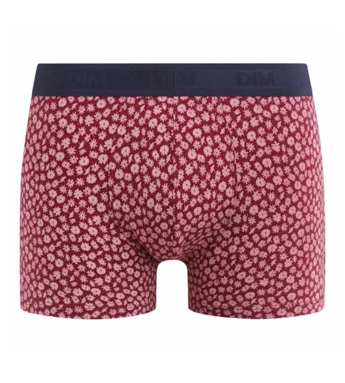 Men's Red stretch cotton boxers with floral patterns  Dim Fancy, , DIM