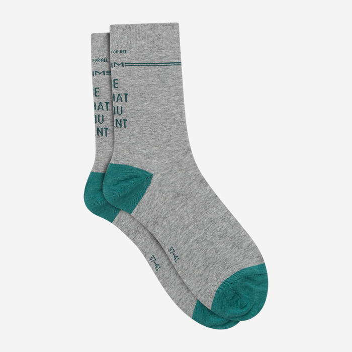 Men's cotton sock with Gray Dim Originals inscriptions, , DIM