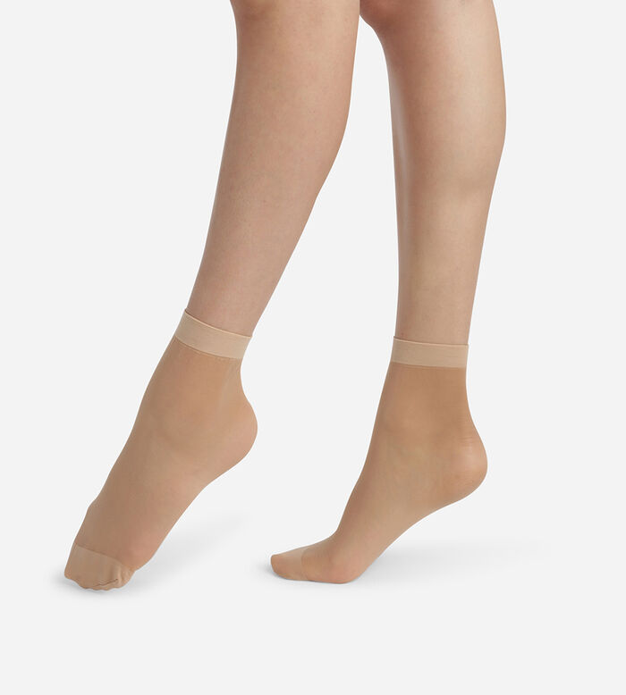 Pack de dos pares de calcetines tobilleros de  reforzada Beis Luminoso Ultra Resist, , DIM