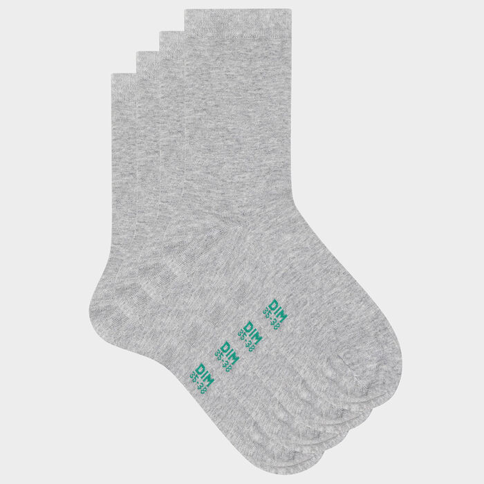Pack of  2 pairs of women's socks in organic cotton Grey Green by Dim, , DIM