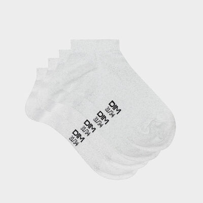 Pack de 2 pares de calcetines bajos para niña de algodón lurex Coton Style, , DIM