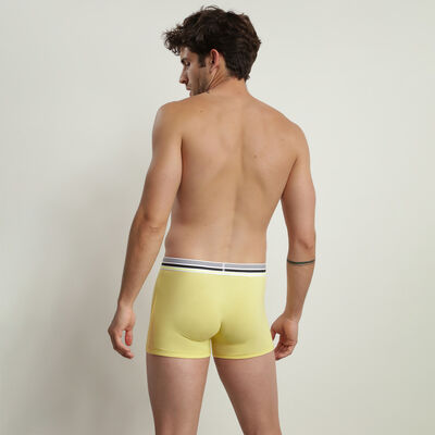 Dim Smart Men's modal cotton boxer shorts with striped waistband Yellow, , DIM