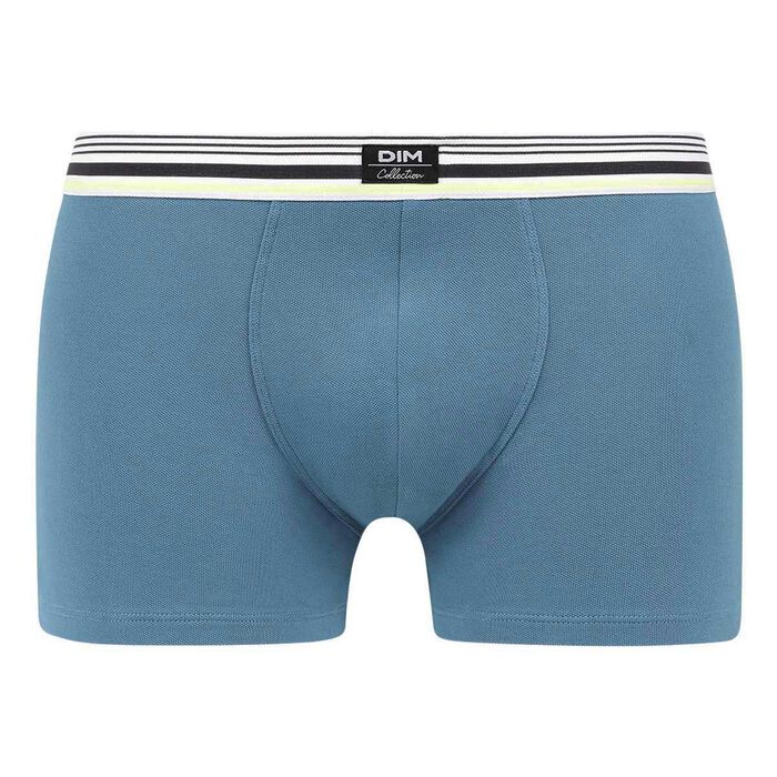 Dim Smart Men's modal cotton boxer shorts with striped waistband Blue, , DIM
