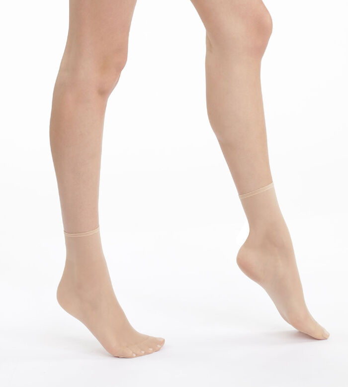 Комплект из 2 пар коротких носков Sublim 14D оттенка капри с радужным блеском, , DIM