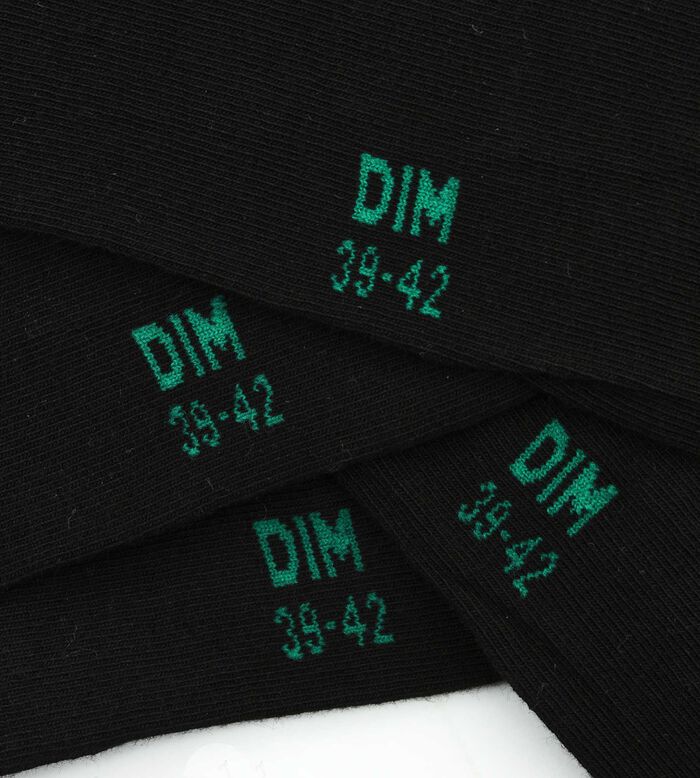 Pack de 2 pares de calcetines bajos de hombre de algodón orgánico Negro Dim Good, , DIM