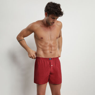 Dim Collection Men's cotton triangles boxer shorts Red, , DIM