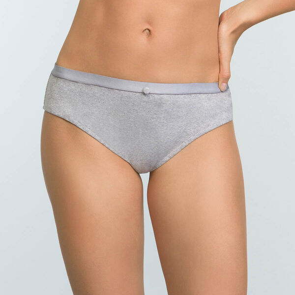 Mottled grey brief in stretch cotton Casual Line