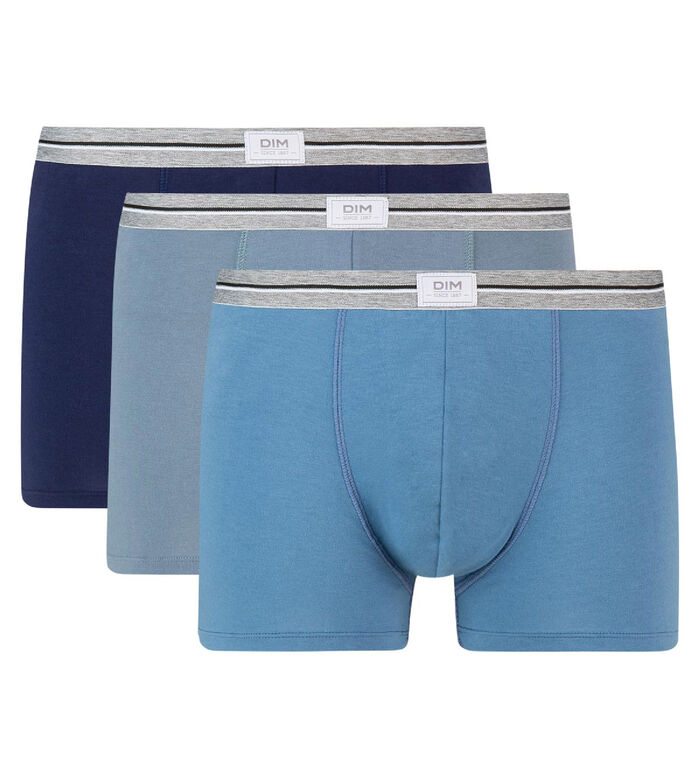Lot de 3 boxers bleu jean gris en coton stretch résistant Ultra Resist, , DIM