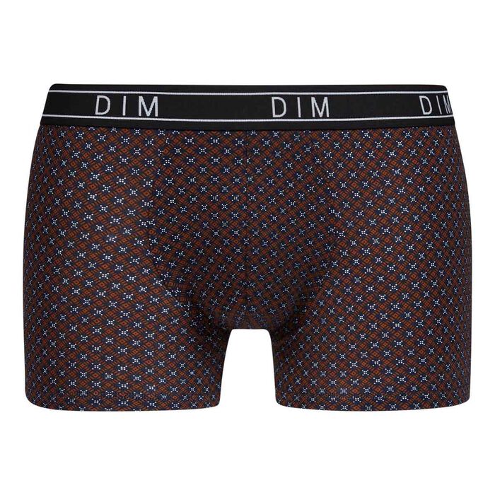 Men's stretch cotton boxers with Navy Tartan print Dim Fancy, , DIM