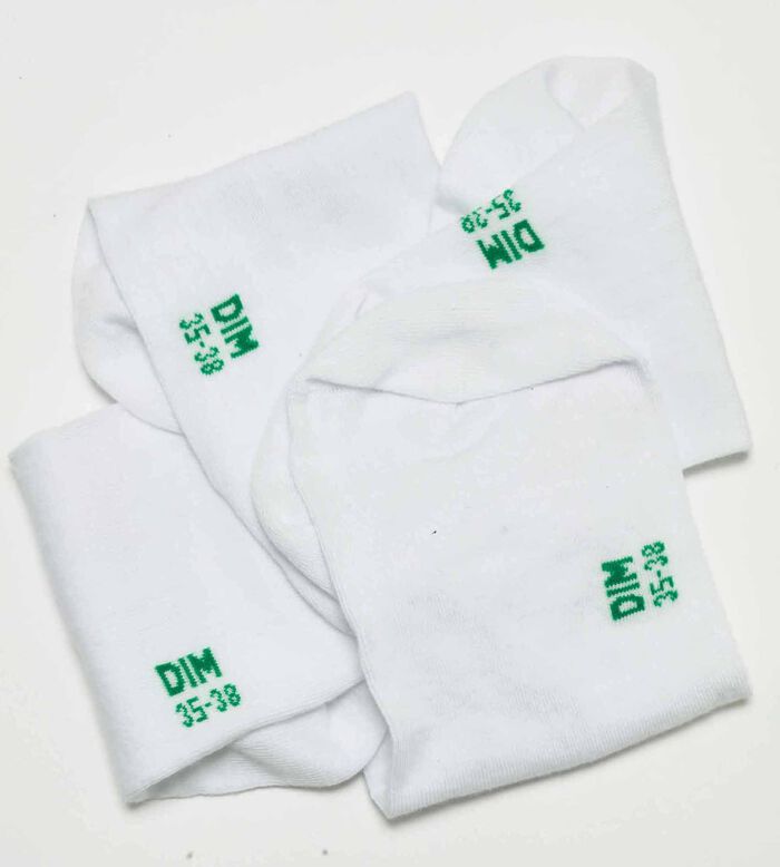 2er-Pack kurze weiße Damensocken aus Bio-Baumwolle - DIM Good, , DIM