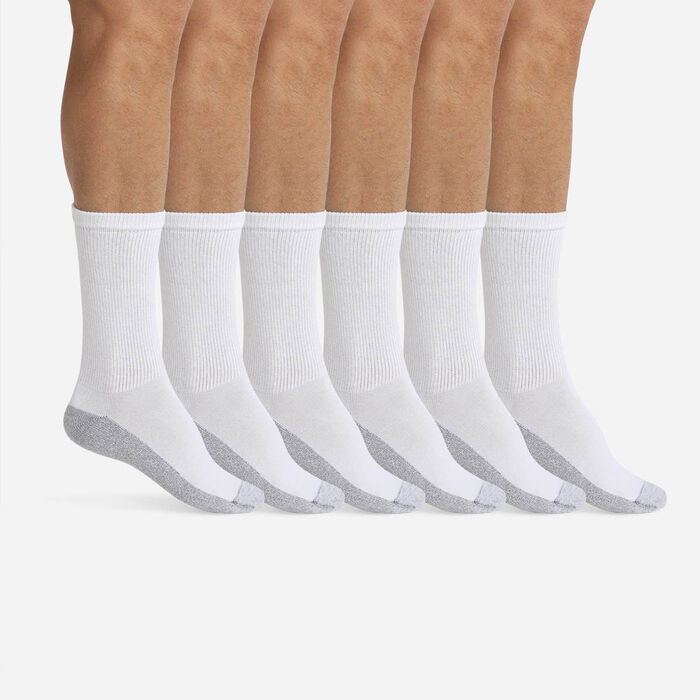 Pack of 6 white EcoDIM Men's sports socks, , DIM