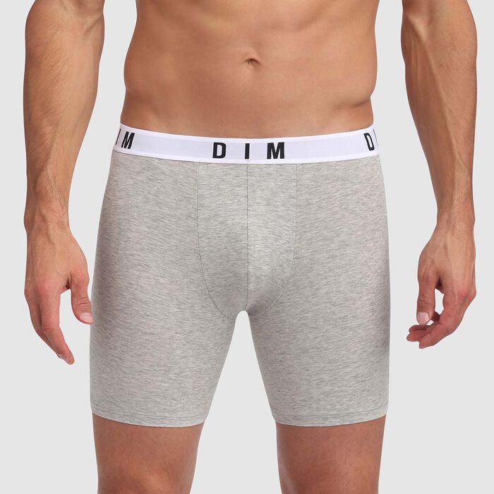 Boxer largo gris en algodón modal Dim Originals, , DIM