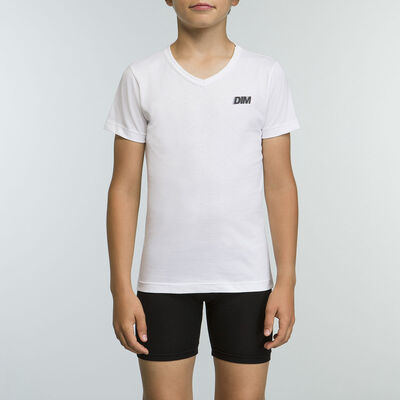 Weißes Jungen-T-Shirt aus 100 % Baumwolle - Basic Sport, , DIM