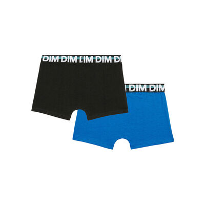 2er-Pack schwarze/royalblaue Jungen-Boxershorts aus Stretch-Baumwolle - EcoDIM, , DIM