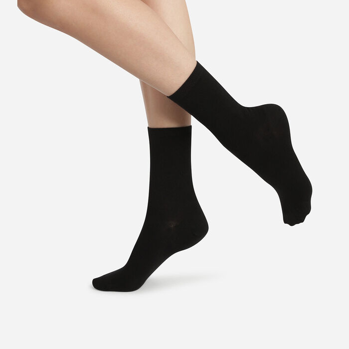 Набор из 2 пар черных женских носков Pur Coton, , DIM