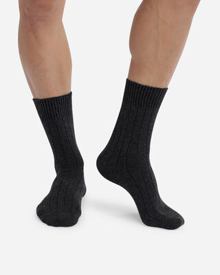 Мужские носки черного цвета из шерсти, , DIM