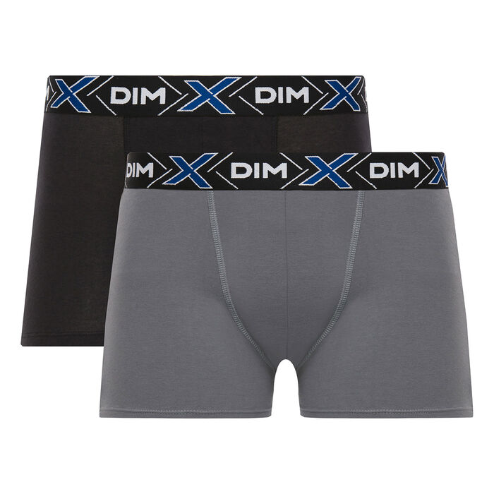 Lot de 2 boxers bleu-gris et noir X-TEMP, , DIM