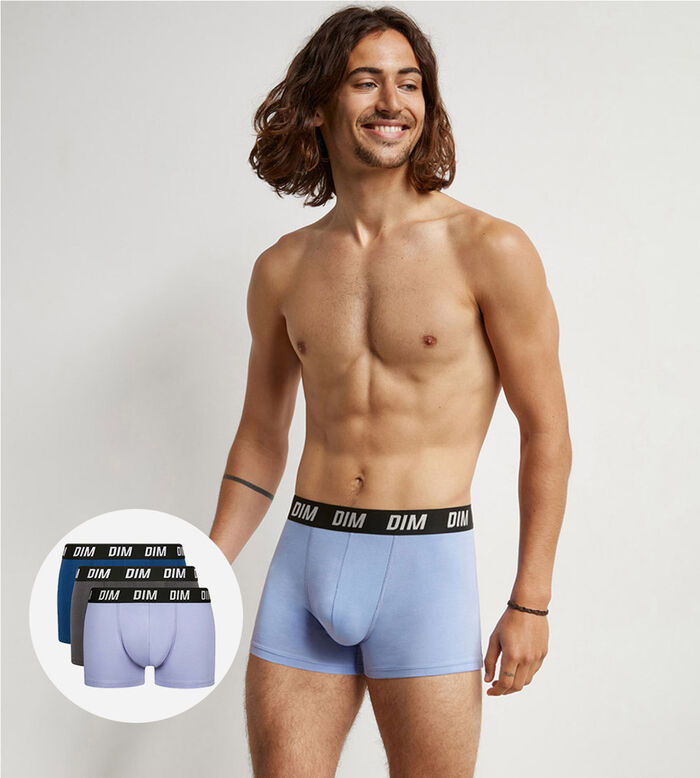 Pack of 3 men's Blue Dim Sport thermo-regulating microfibre boxers