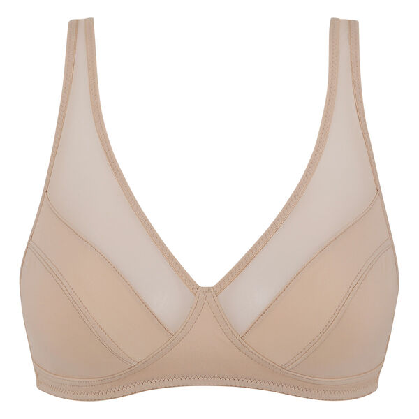 Bras for Women No Underwire Womens Large Size Adjustable Push Up Thin  Underwear with Underwire Half (Beige, 75D) at  Women's Clothing store