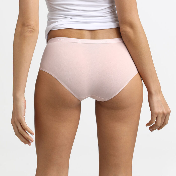 Pack of 3 pairs of Les Pockets Coton boyshorts in nude/pink/pearl, , DIM