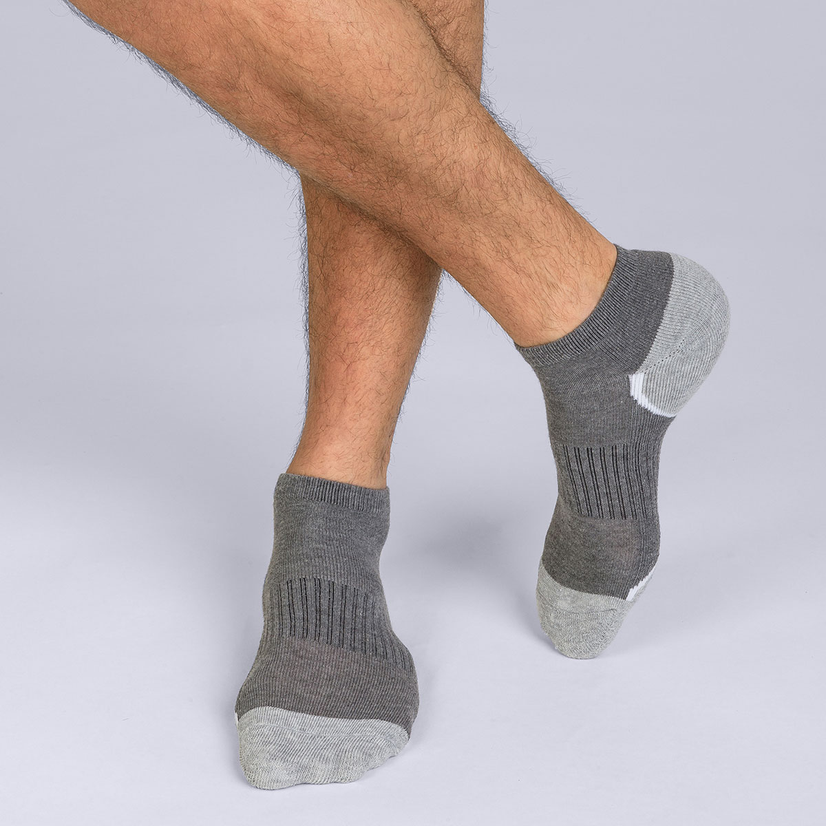 3 sneakers low socks for men DIM in grey