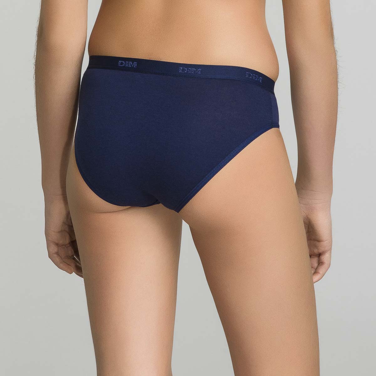 Pack of 3 blue stretch cotton briefs with geometric patterns Les
