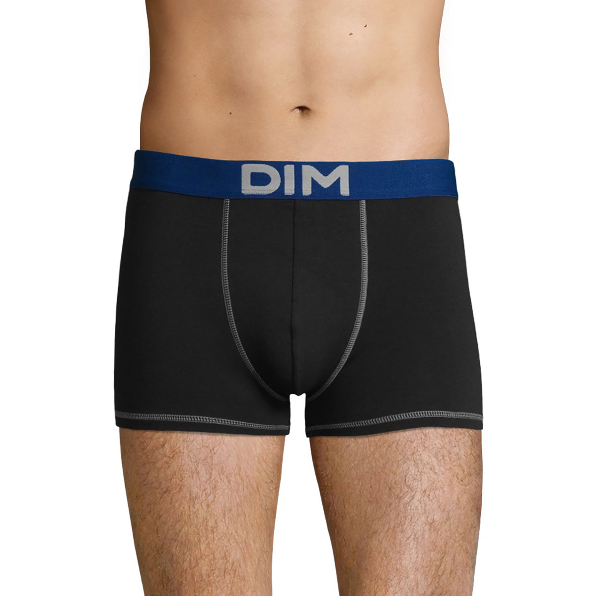 Men's stretch cotton trunks in Black and Azure Color Mix