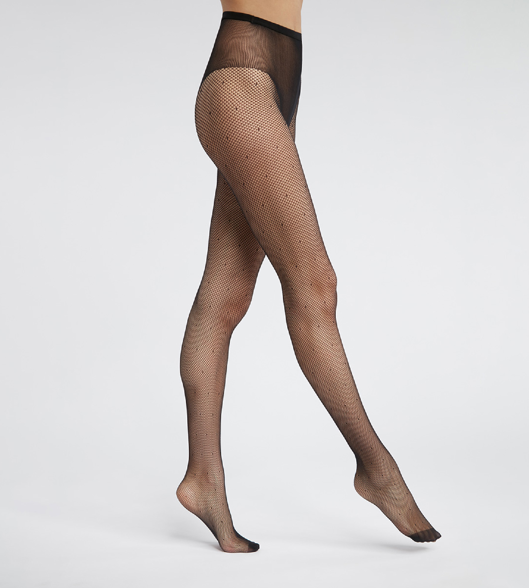 Dim Style Black Women's tights in veil and polka dots with sexy