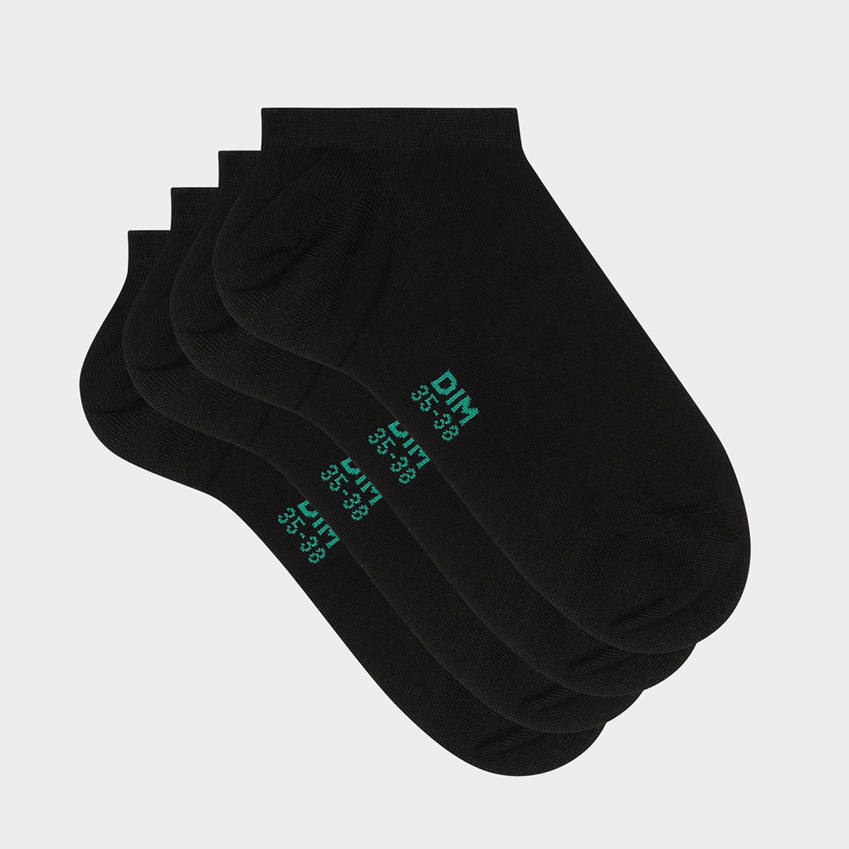 Green by Dim pack of 2 pairs of women's short lyocell socks Black