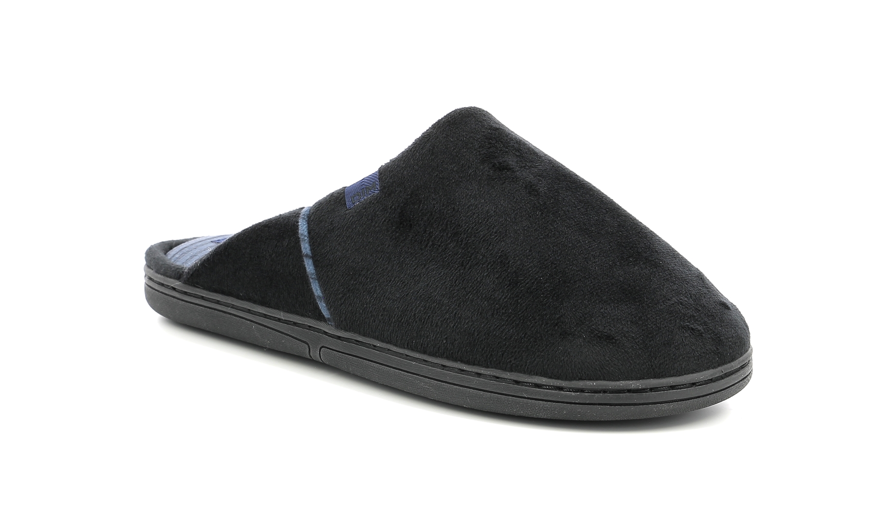 Soft black and blue slippers for men