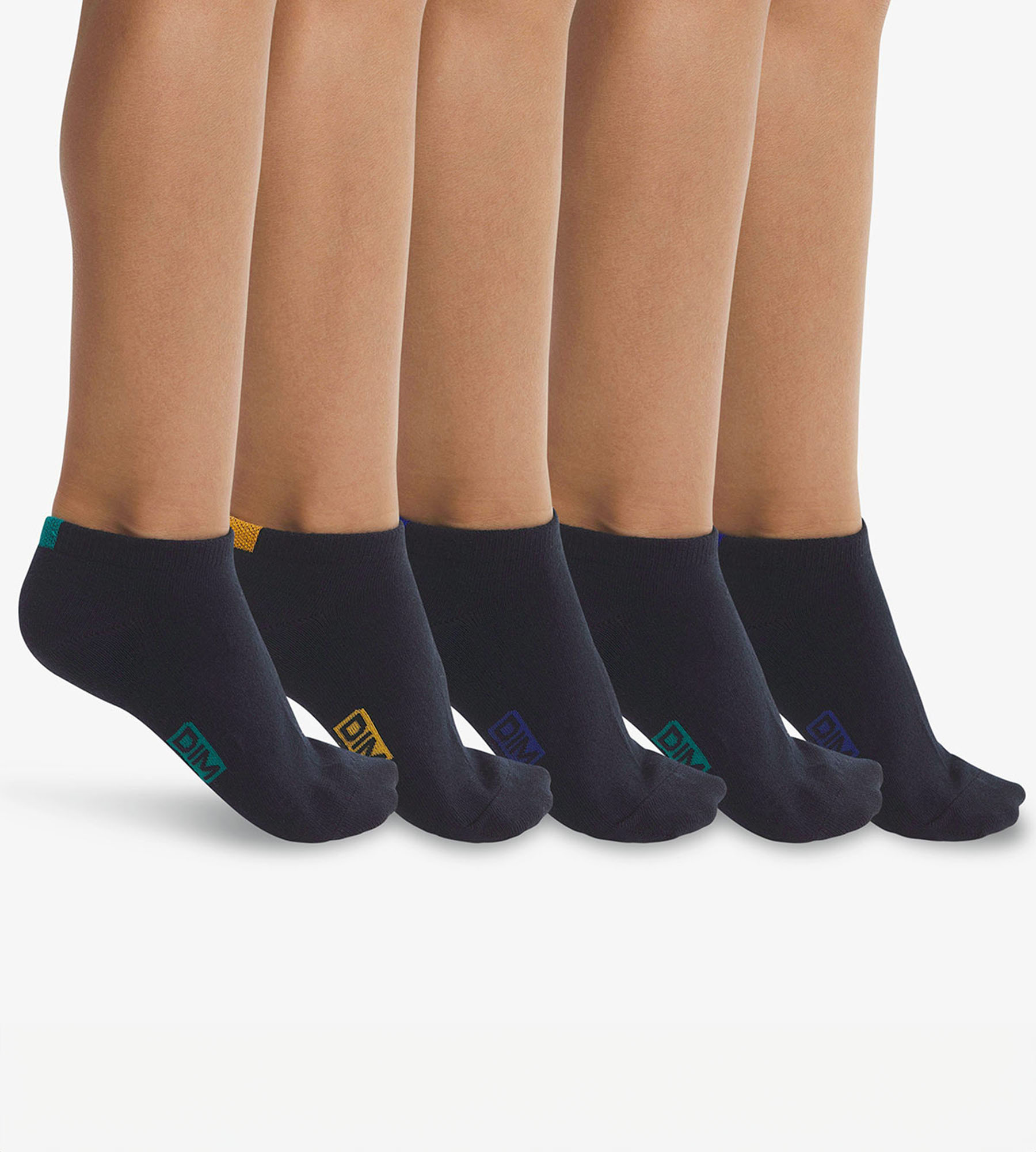 Pack de 5 pares de calcetines bajos para niños de algodón azul marino Ecodim