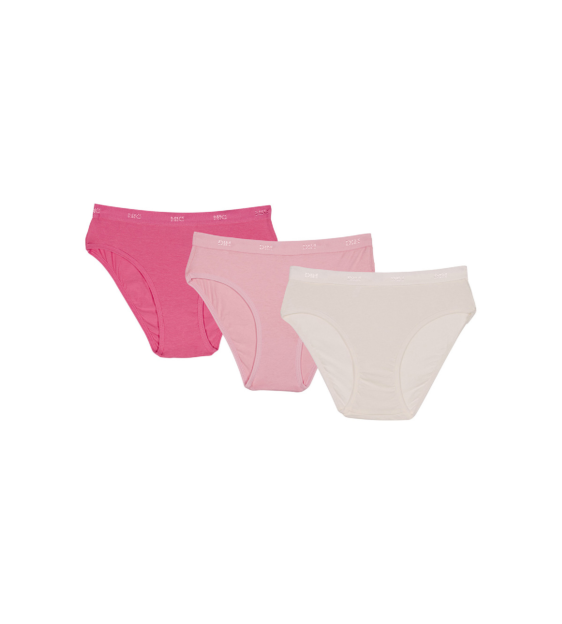 DIM Fille Vêtements Sous-vêtements Culottes & Bas Lot de 3 culottes rose bonbon imprimé Les Pockets Girl 