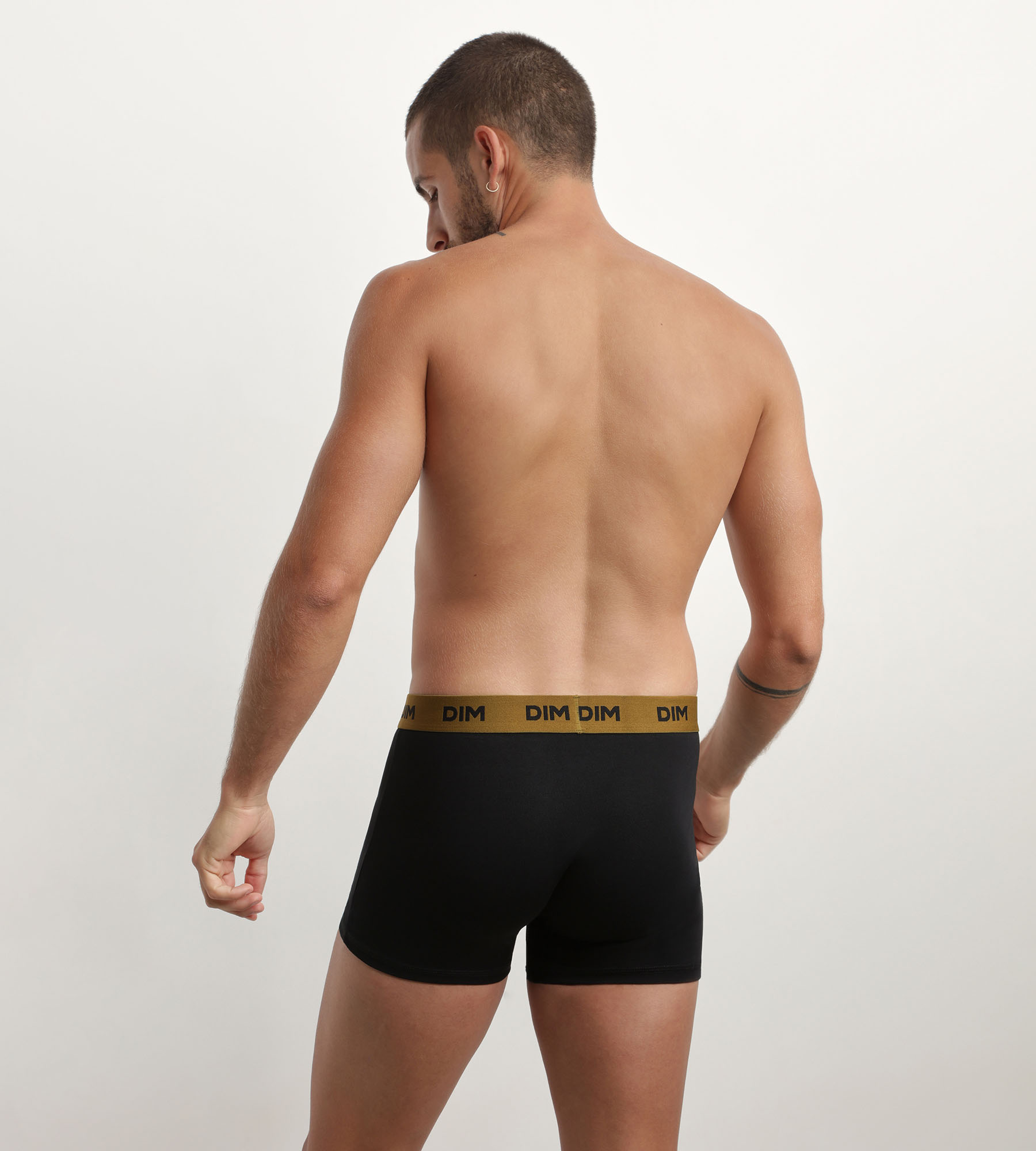 Pack of 3 black men's boxers with coloured waistband Pumpkin Mix & colours