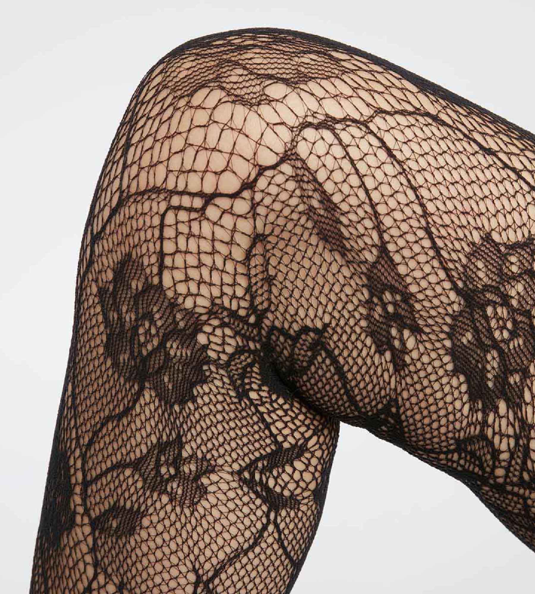 OPAQUE LACE TIGHTS IN BLACK