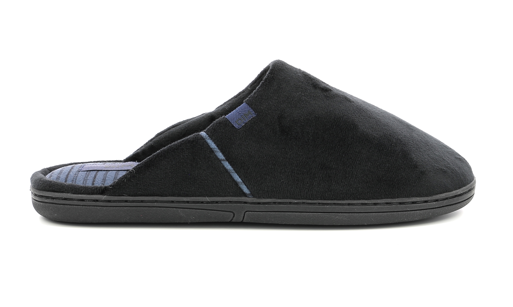 Soft black and blue slippers for men