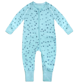 Pyjama bébé rayures bleues et blanches DIM Baby